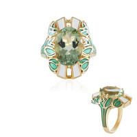 Zilveren ring met een groene amethist (Adela Silber)