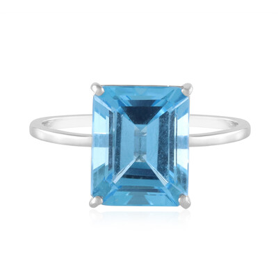 Gouden ring met een Zwitsers-blauwe topaas