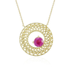 Gouden halsketting met een Madagaskar Roze Saffier (Ornaments by de Melo)