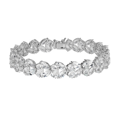 Zilveren armband met witte topaasstenen(Adela Silber)