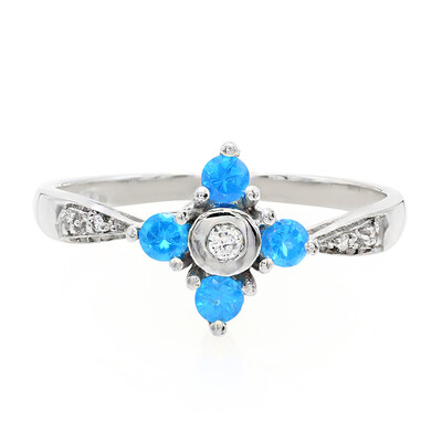 Zilveren ring met neon blauwe apatieten