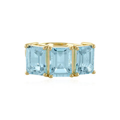 Zilveren ring met hemel-blauwe topaasstenen
