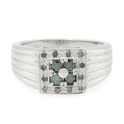 Zilveren herenring met Fancy diamanten