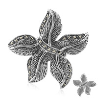 Zilveren broche met marcasieten (Annette classic)