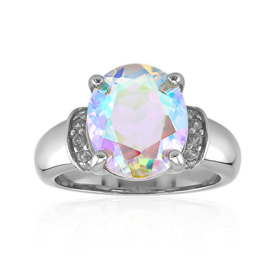 Zilveren ring met een maanlicht kwarts