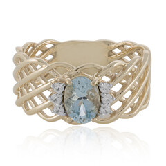 Gouden ring met een aquamarijn (La Revelle)
