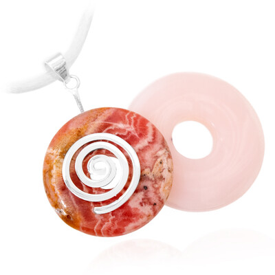 Zilveren accessoire met een Mangano calciet