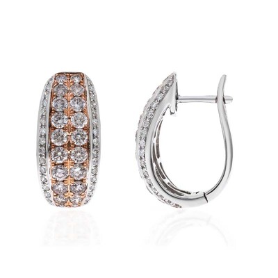Gouden oorbellen met I1 Roze Diamanten (CIRARI)