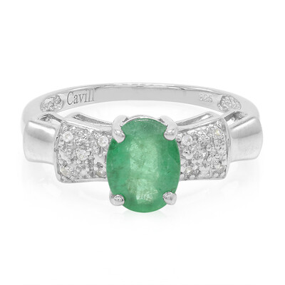Zilveren ring met een Bahia-smaragd
