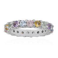 Zilveren ring met hemel-blauwe topaasstenen