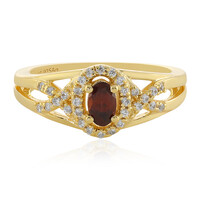 Zilveren ring met een rode zirkoon