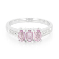 Zilveren ring met Onverhitte Purper Saffieren