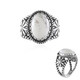 Zilveren ring met een howliet (Desert Chic)