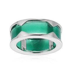 Zilveren ring met een groene agaat