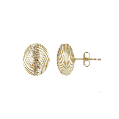 Gouden oorbellen met I3 Champagne Diamanten (Ornaments by de Melo)