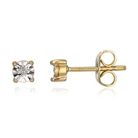Messingen oorbellen met I3 (I) Diamanten (Juwelo Style)