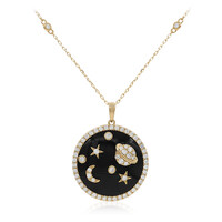 Gouden halsketting met een zwarte onyx (CIRARI)
