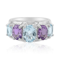 Zilveren ring met een hemel-blauwe topaas