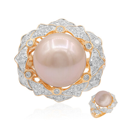 Gouden ring met een Peervormige Ming Parel (TPC)