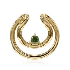 Gouden hanger met een groene VS1 diamant