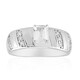 Zilveren ring met een witte saffier