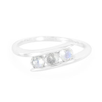Zilveren ring met regenboog maanstenen