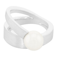 Zilveren ring met een Akoya parel