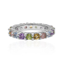 Zilveren ring met hemel-blauwe topaasstenen