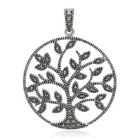Zilveren hanger met marcasieten