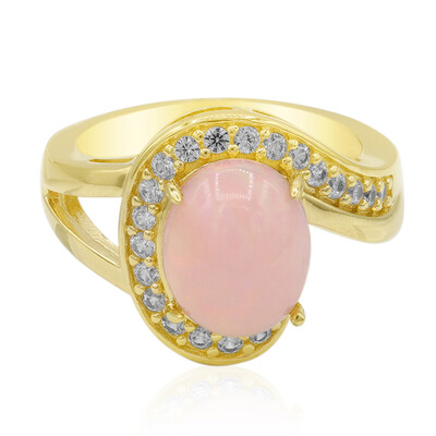 Zilveren ring met een roze opaal