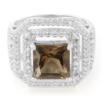 Zilveren ring met een rookkwarts