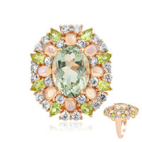 Zilveren ring met een groene amethist