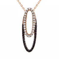 Gouden halsketting met zwarte diamanten