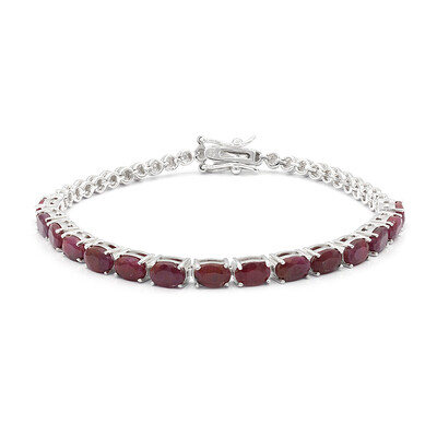 Zilveren armband met robijnen