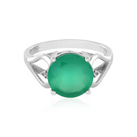 Zilveren ring met een Groene onyx