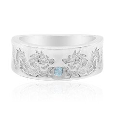 Zilveren ring met een Zwitsers-blauwe topaas