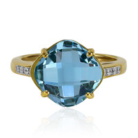 Zilveren ring met een hemel-blauwe topaas