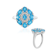Zilveren ring met neon blauwe apatieten