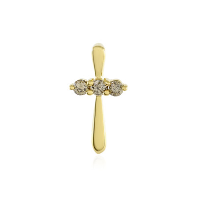 Zilveren hanger met I3 Champagne Diamanten