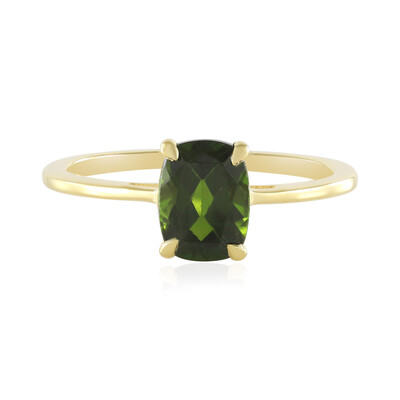 Zilveren ring met een Russische diopsied