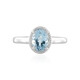 Zilveren ring met een hemel-blauwe topaas