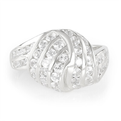Zilveren ring met witte saffieren