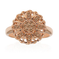 Gouden ring met SI1 Argyle Rose De France Diamanten