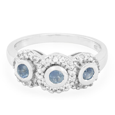 Zilveren ring met blauwe saffieren