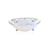 Zilveren ring met een regenboog maansteen