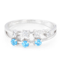 Zilveren ring met neon blauwe apatieten