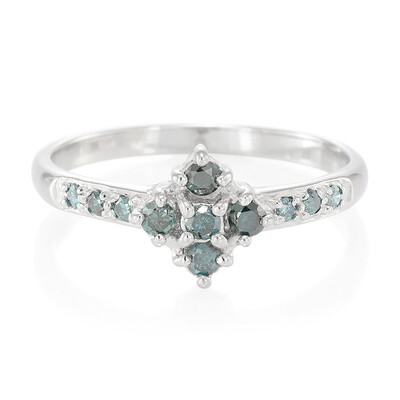 Zilveren ring met Fancy diamanten