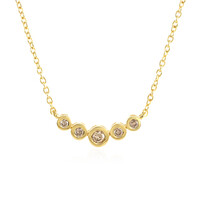 Zilveren halsketting met een I3 Champagne Diamant