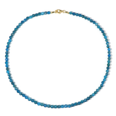 Zilveren halsketting met neon blauwe apatieten