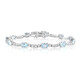 Zilveren armband met hemel-blauwe topaasstenen
